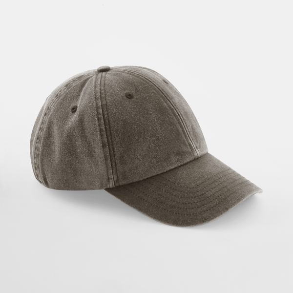 Braune Vintage Cap mit Stickerei-Option