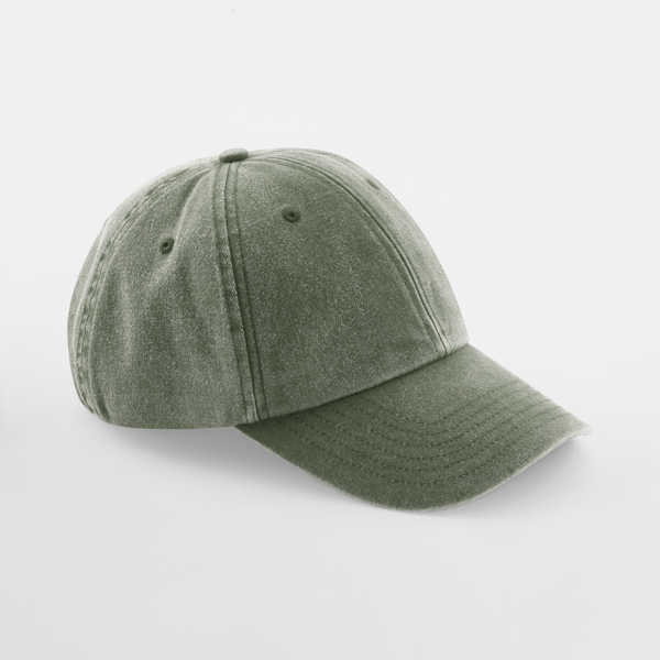 Olivgrüne Vintage Cap für individuelle Stickveredelung